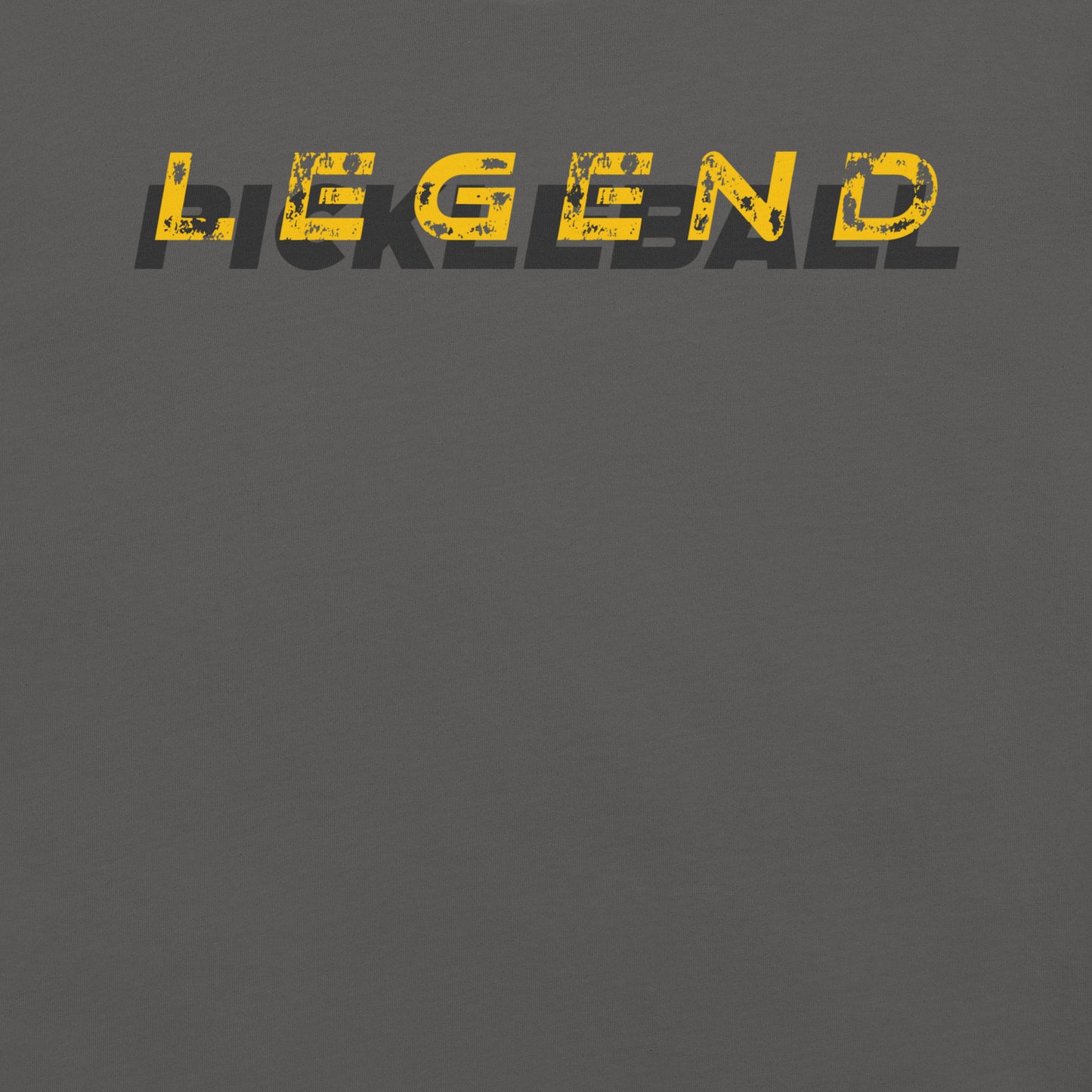 Funny LEGEND pickleball shirt for men and women - black cotton tee with bold text design for pickleball players and fans