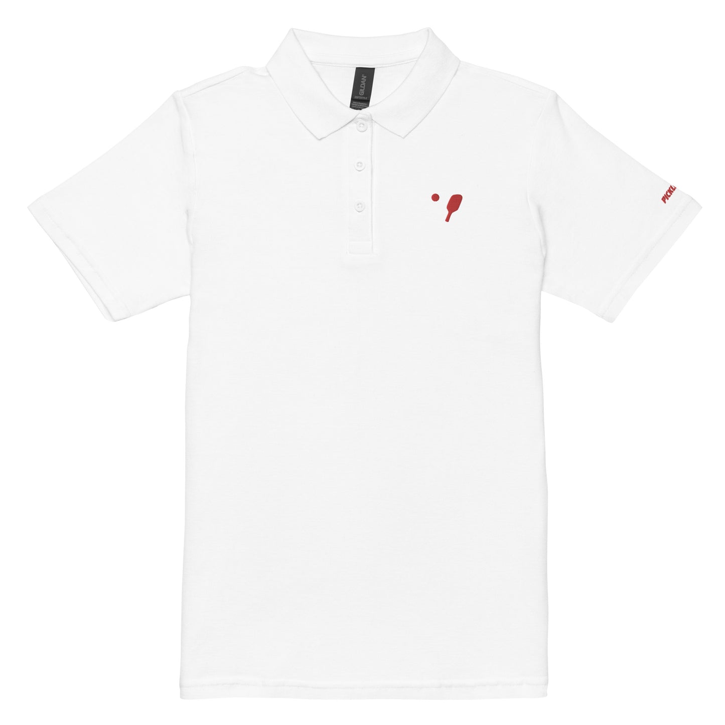 Women's Pickleball Pique Polo Shirt with Red Badge