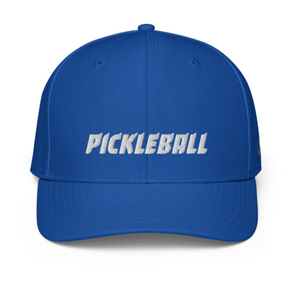  Front view of a blue Adidas performance cap featuring "PICKLEBALL" embroidered in official OOKAMI STYLE and Adidas logo on the left side.