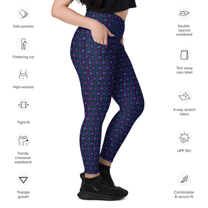  Detailed look at the features of high-waisted pickleball leggings, including side pockets for convenience, UPF 50+ protection for sun safety, a flattering V-shape waistband, and a comfortable, stretchy fit. Ideal for any pickleball player looking for functionality and style