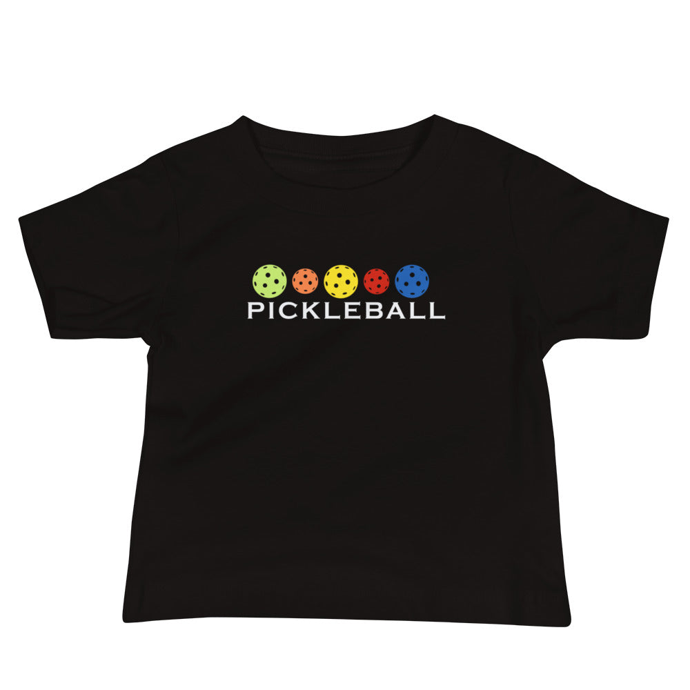 Colorful Pickleball Baby T-Shirt (Size 6M-24M)
