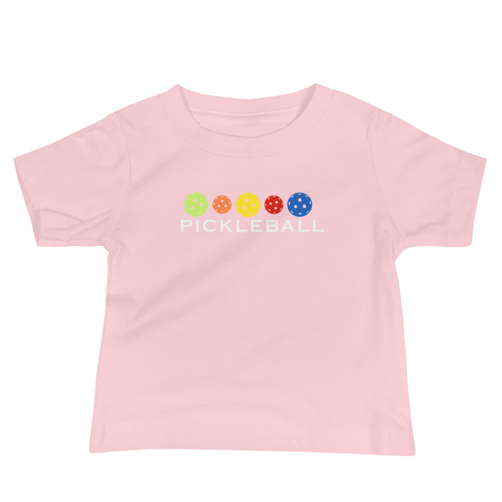 Colorful Pickleball Baby T-Shirt (Size 6M-24M)