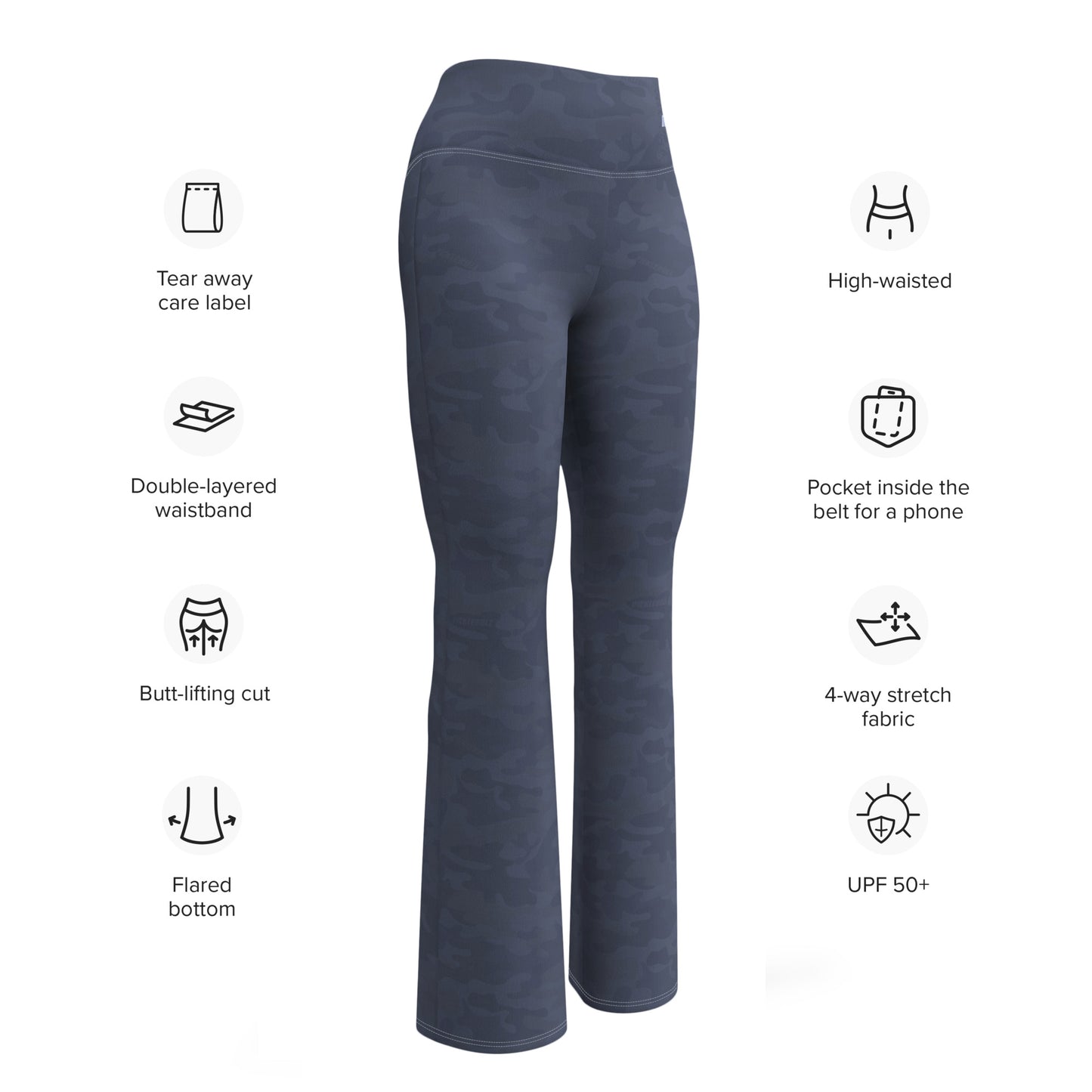 Urban Gray Camo Pickleball Flare Leggings