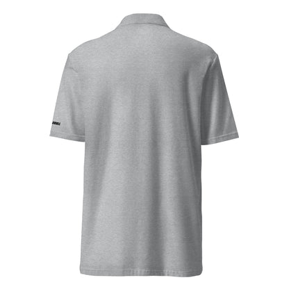 Back view of a sport grey Classic Pique Polo Shirt by OOKAMI SPORTS, highlighting the soft texture and semi-fitted design suitable for pickleball enthusiasts