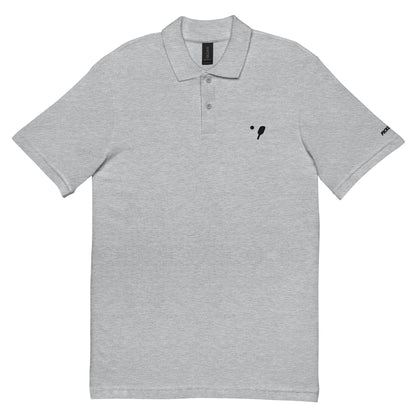 Front view of a sport grey Classic Pique Polo Shirt by OOKAMI SPORTS, emphasizing its classic cut and suitability for both casual and sportswear