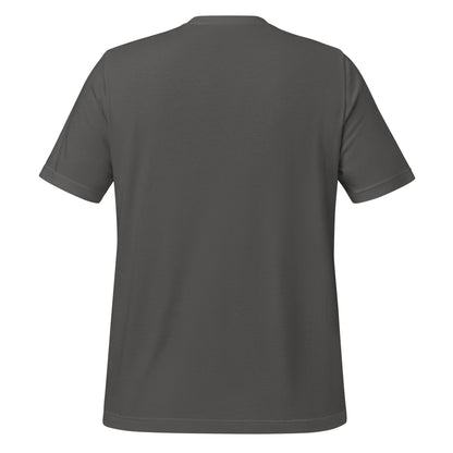 Back view of asphalt t-shirt with no design.