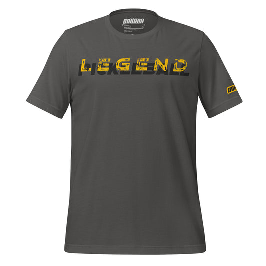 Funny LEGEND pickleball shirt for men and women - black cotton tee with bold text design for pickleball players and fans