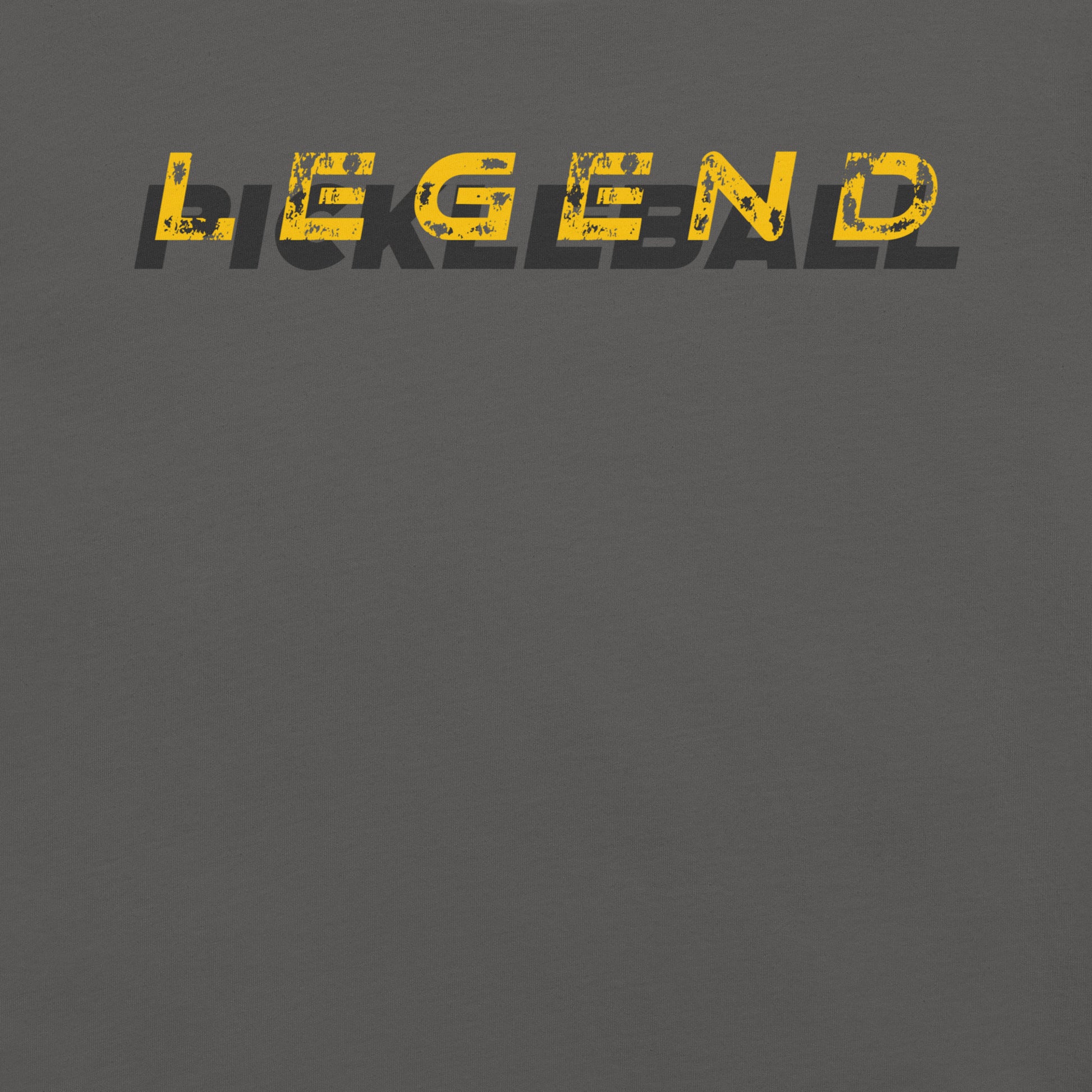 Funny LEGEND pickleball shirt for men and women - black cotton tee with bold text design for pickleball players and fans