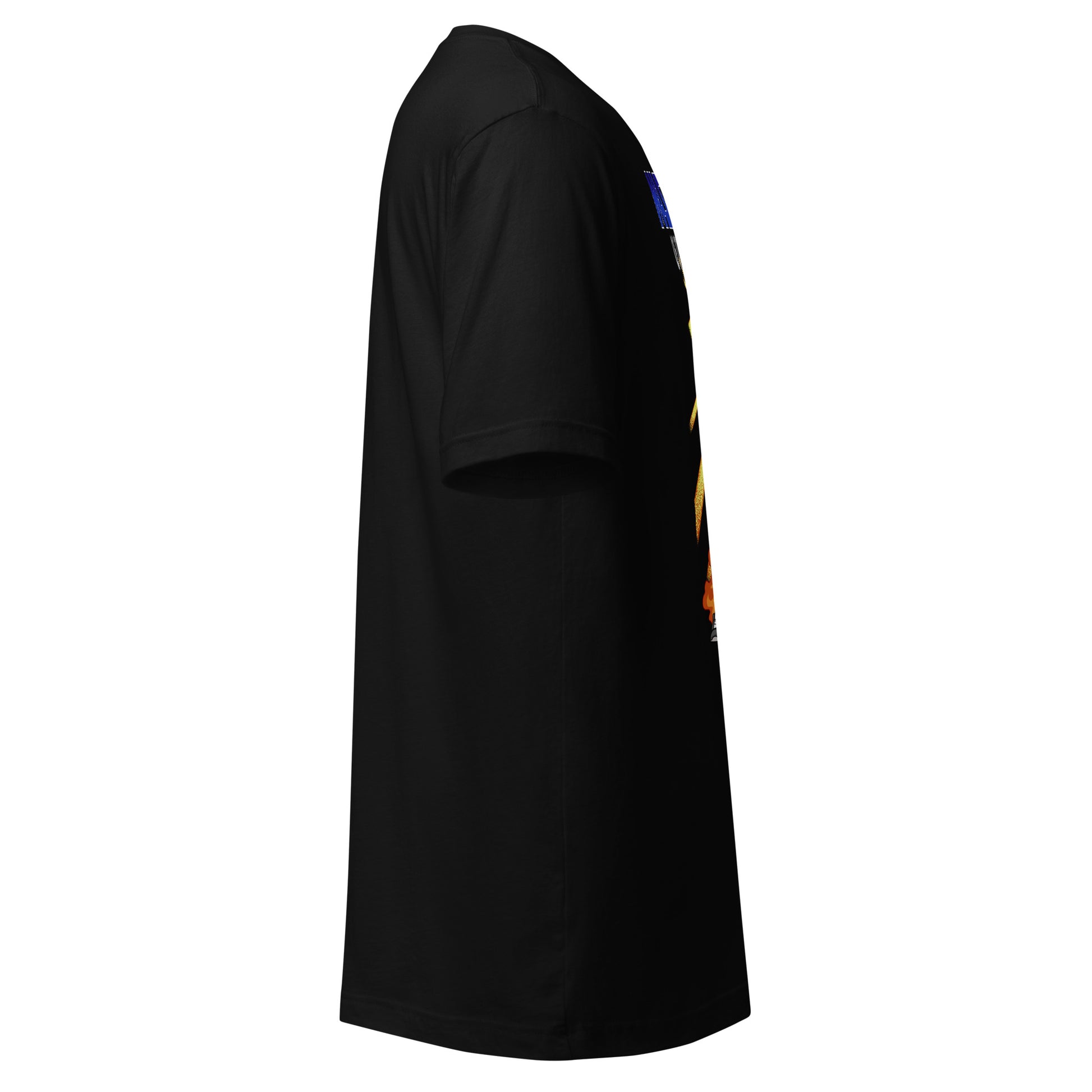 Right side view of black t-shirt with Masters of the Dink design inspired by Masters of the Universe