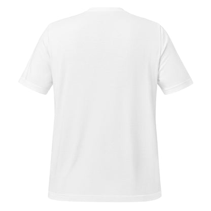 Back view of white t-shirt with no design.
