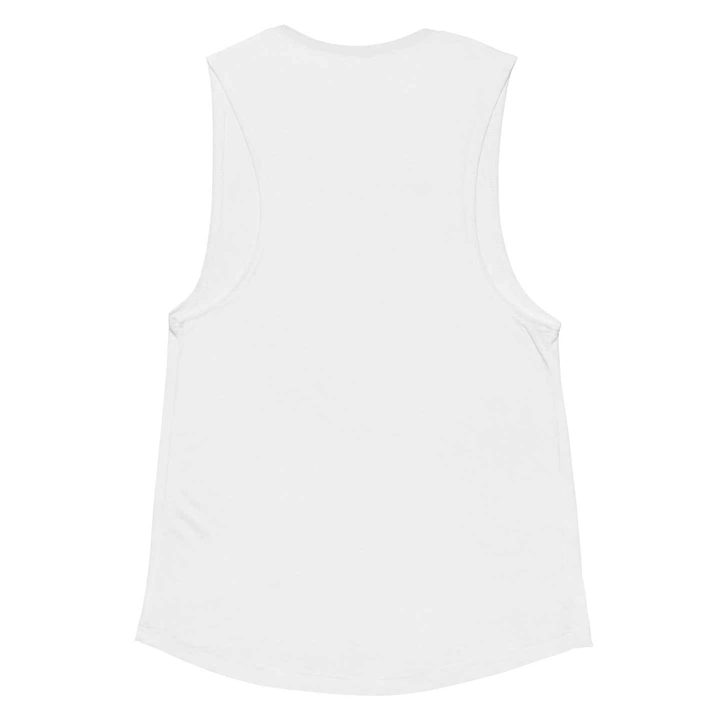 Back view of Women's Muscle Tank Top - Got Pickleball? in white.