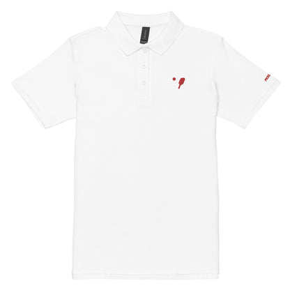 Women's Pickleball Pique Polo Shirt with Red Badge