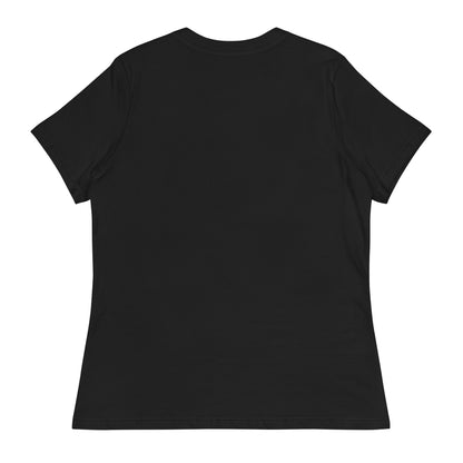 Back view of a black Women's Relaxed T-Shirt.