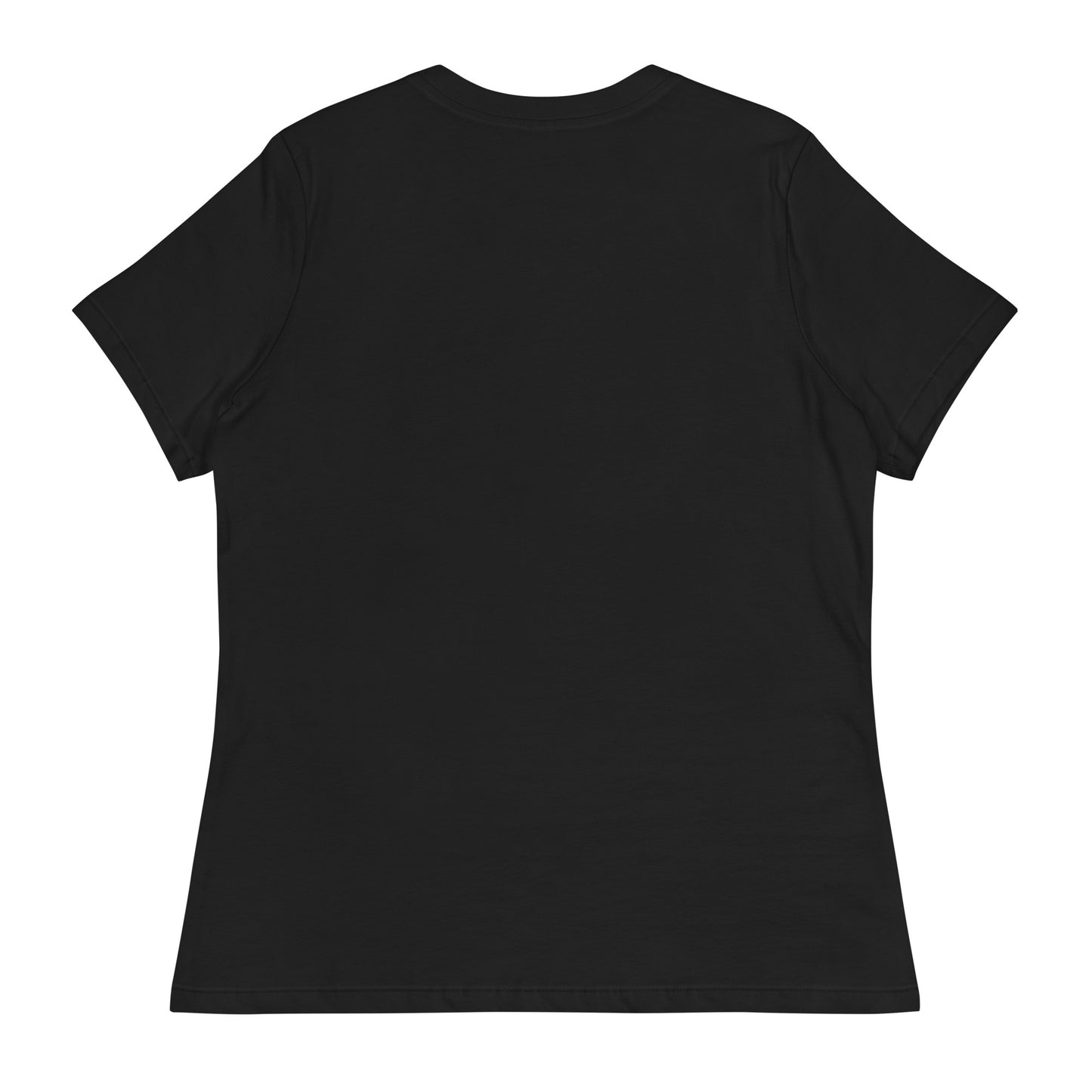Back view of a black Women's Relaxed T-Shirt.