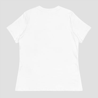 Back view of a white Women's Relaxed T-Shirt.